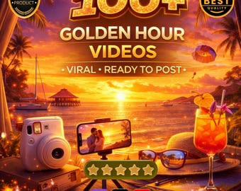 100 Golden Hour-videoclips | TikTok, haspels, YT-shorts (digitale download)