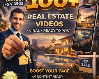 100 videoclips voor luxe onroerend goed | 4K sociale media (digitale download, canva bewerkbaar)