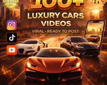 100 Luxury Car Videos | 4K Social Media Content (Digital Download)