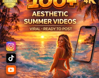 100+ zomerse 4K-video's | Socialmedia-inhoud (digitale download)