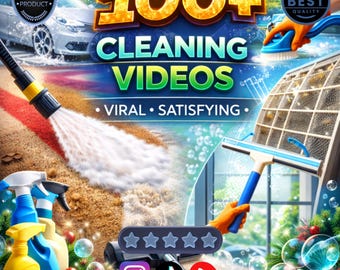 100 reinigingsvideo's | TikTok, haspels, YT-Shorts (digitale download, bewerkbaar in canva)