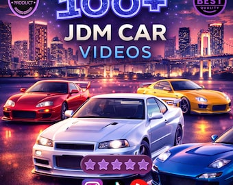 100 JDM-autovideo's | TikTok, haspels, YT-Shorts (digitale download, bewerkbaar in canva)