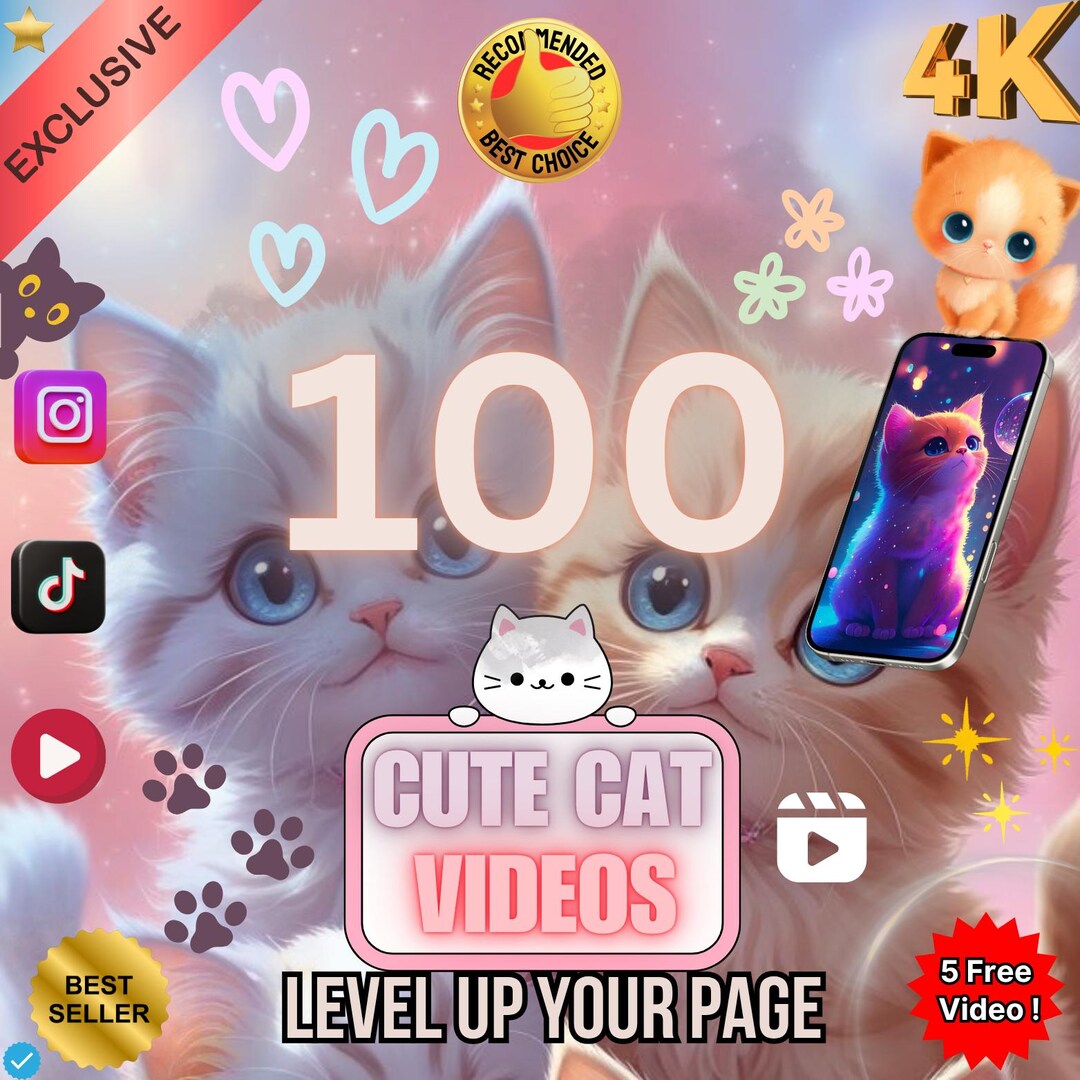 100 Exclusive Cute Cat & Kitten Videos – Funny, Adorable, Playful HD/4K ...