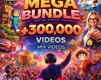 Más de 300.000 vídeos virales/TikTok, Reels, YouTube (descarga digital, editable en Canva)