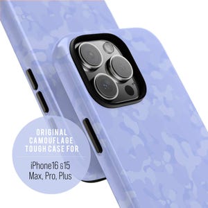 Ajisai blue Camouflage iPhone 15 16 Pro Max Plus case Camo phone cover Tough Phone case for Gift Holiday gift for her Tough phone case