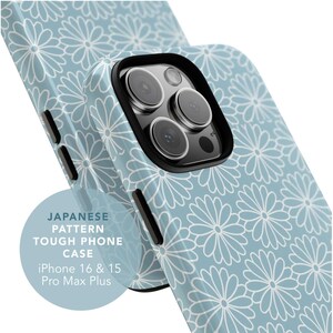 iPhone 15 16 Pro Max Plus case Japanese Stencil Pattern phone case cover Tough phone case Wireless Charging Aesthetic Trending