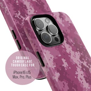 Camouflage iPhone 15 16 Pro Max Plus case Camo phone cover Tough Phone case for Gift Holiday gift for her Tough phone case Wireless Charging