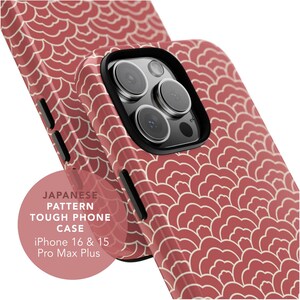 iPhone 15 16 Pro Max Plus case Japanese Stencil Pattern phone case cover Tough phone case Wireless Charging Aesthetic Trending