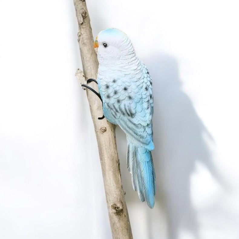 View of Realistic Macaw Wall Decor | Hanging Parrot Sculpture | Tropical Garden ...