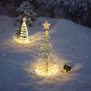 Solar LED Christmas Tree Light | Outdoor Christmas Decoration | Spiral Christmas Tree | Garden Stake Light | Festive Holiday Decor