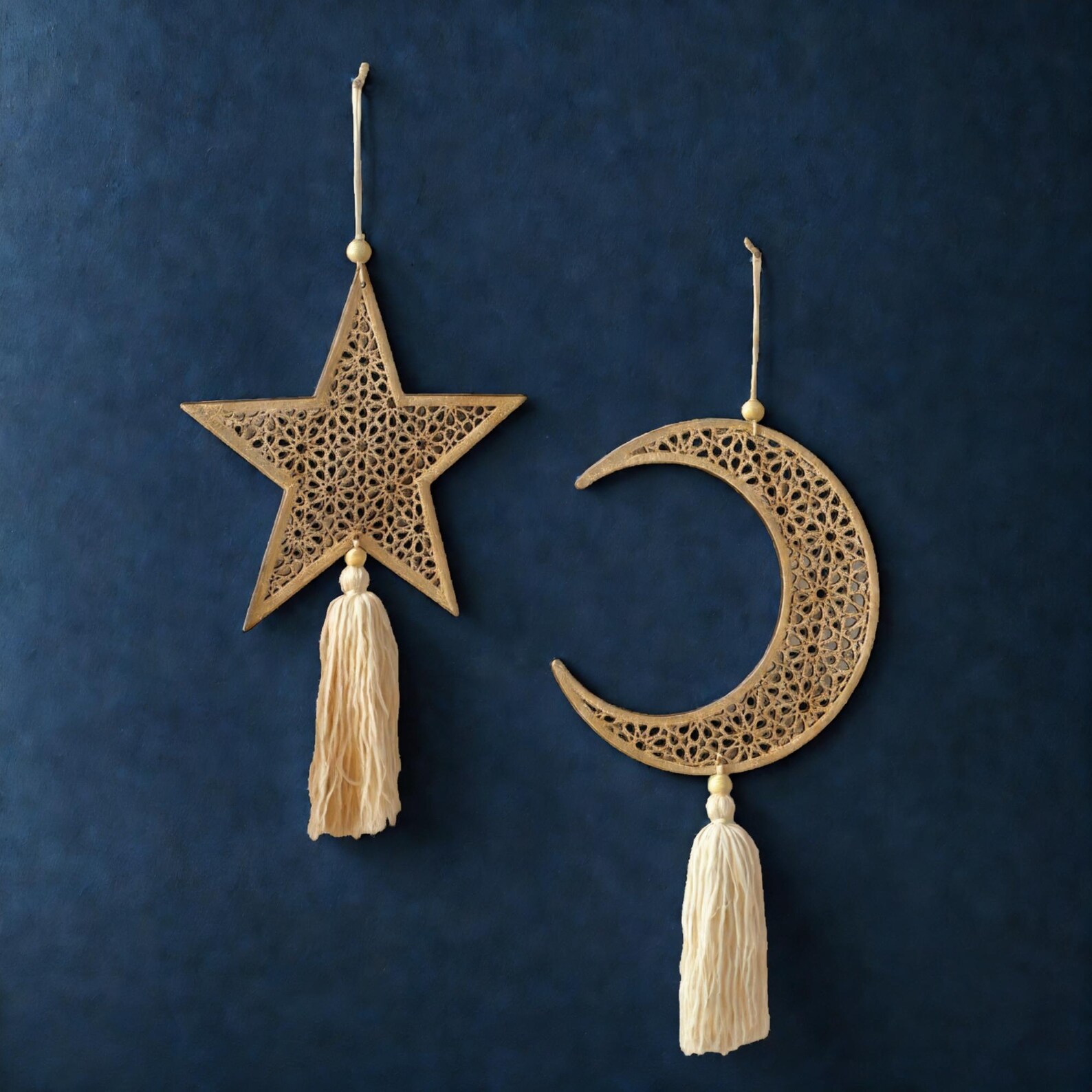 Crescent Moon and Star Wall Hanging Ornaments, Eid Mubarak Decor ...