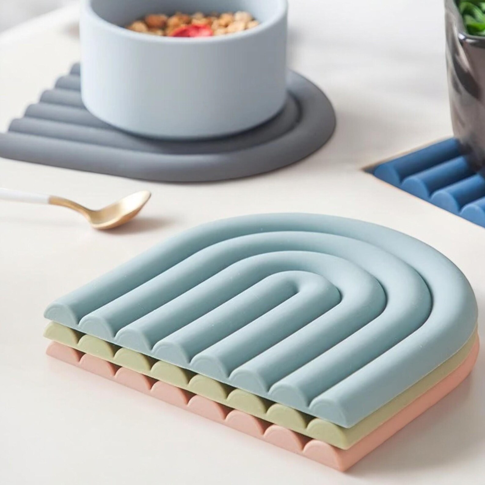 Rainbow Coasters, Modern Coasters, Heat Resistant Mats, Non-slip ...