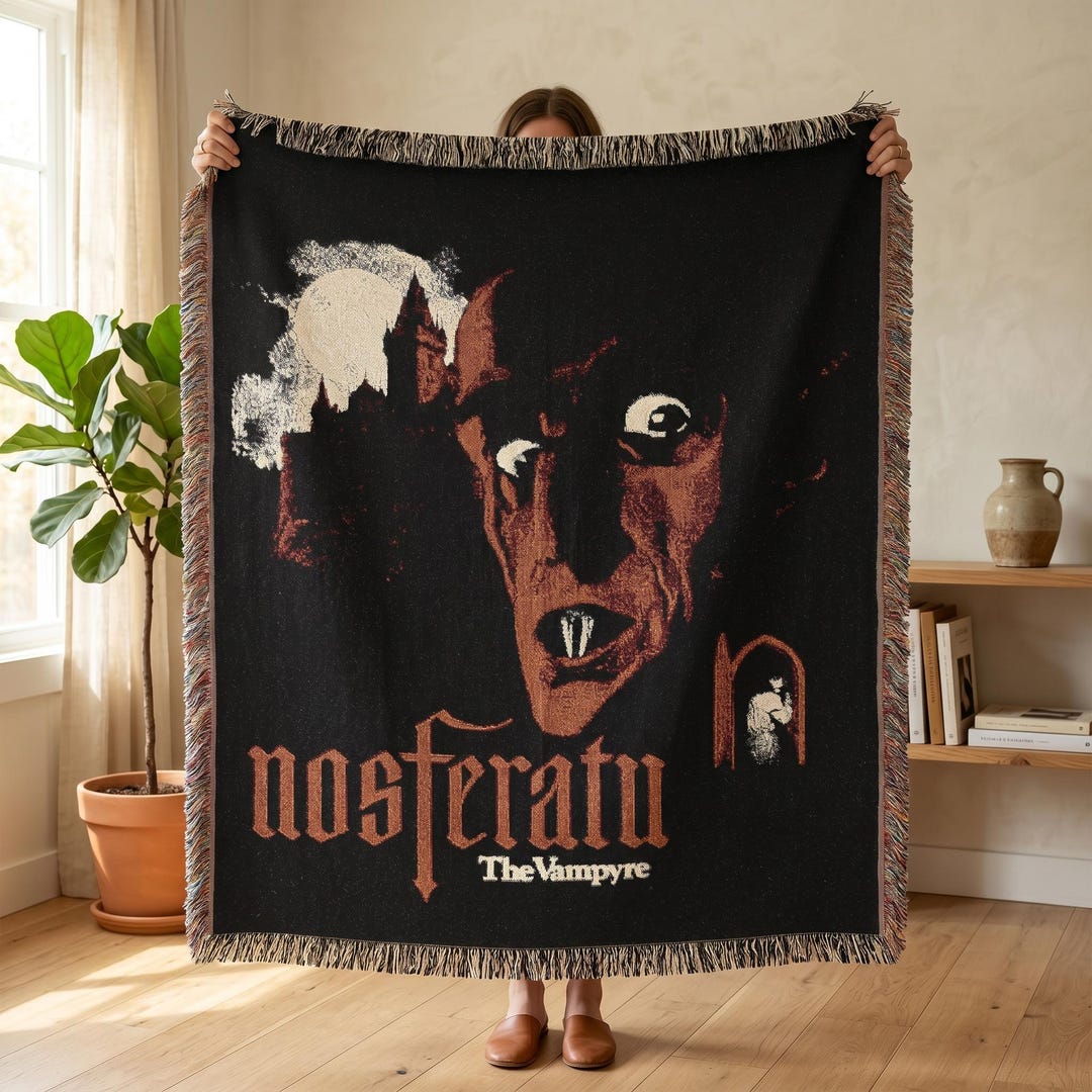 Nosferatu the Vampyre Woven Blanket, Count Orlok Gothic Horror