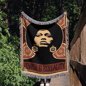 Black History Month Woven Blanket, Juneteenth Gift, African American Heritage Tapestry Throw, Activist Home Decor, Social Justice Tapestry