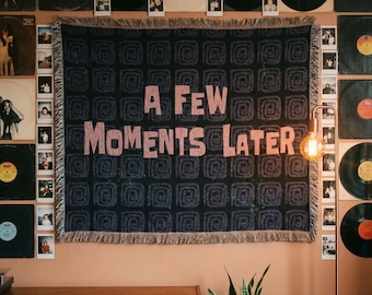 A Few Moments Later Woven Blanket, Funny Internet Meme Tapestry, Nostalgic Time Card Throw