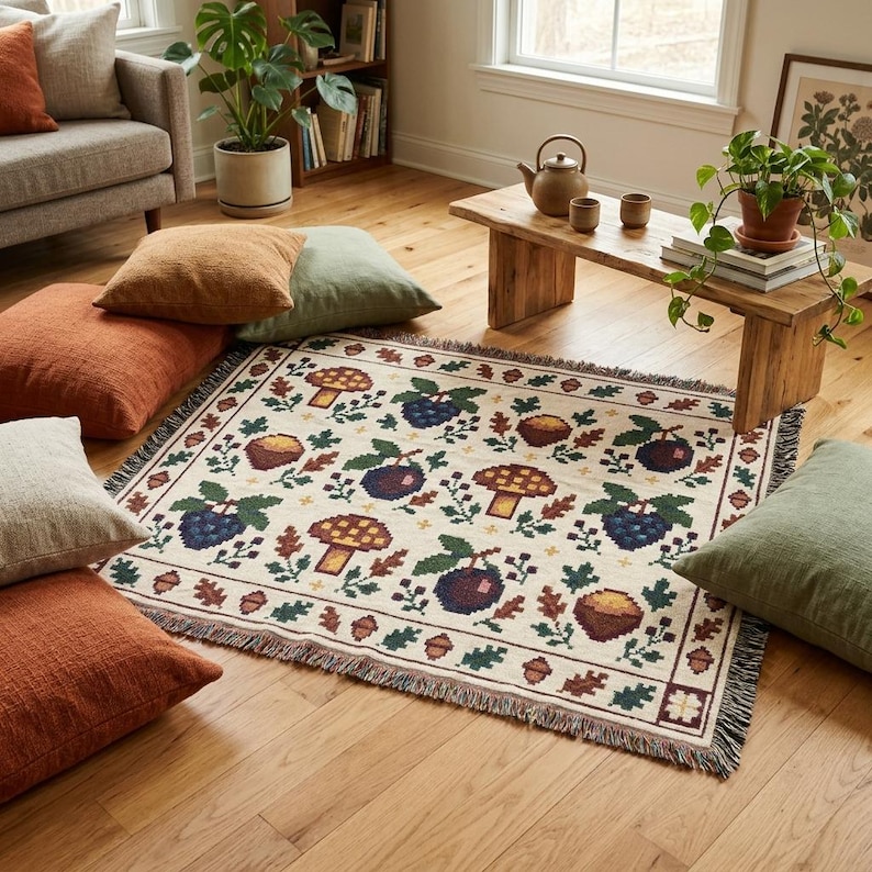 Stardew Valley Woven Blanket, Pixel Farm Tapestry Throw, Cozy Gaming ...