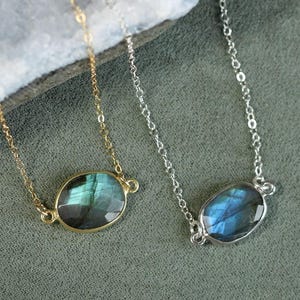 Flashy labradorite layering necklace, gem slice necklace, colorful labradorite pendant necklace, labradorite jewelry, crystal necklace