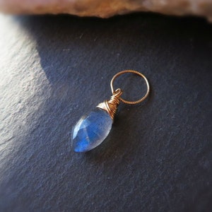 Labradorite CHARM, Labradorite pendant, gemstone add on charm for jewelry, labradorite drop, crystal dangle for necklace, blue labradorite