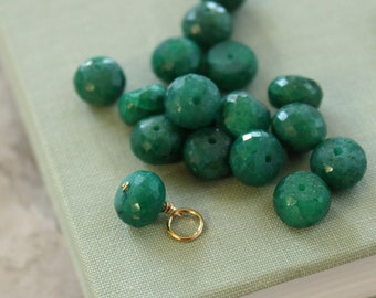 Emerald charm for necklaces, earring charms, natural gemstone charms to build your own charm necklace, minimal loose gem charms, Otis B