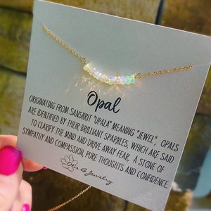 GENUINE opal bar necklace, ethiopian opal necklace, opal bead necklace, October birthstone, opal necklace, sterling silver 14k gold filled