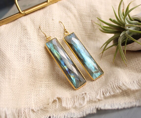 Pendientes llamativos de pendientes largos de - Etsy México