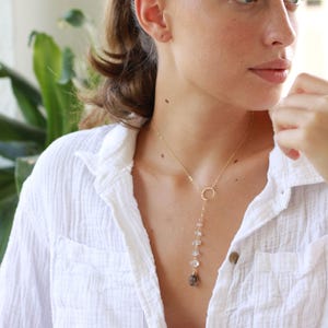 Long herkimer diamond necklace, handmade jewelry, aries jewelry, gift for her, long crystal necklace, raw diamond necklace, wire wrapped