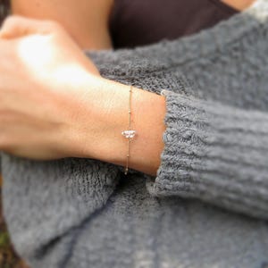 Herkimer diamanten armband, fijn kristal, verstelbare ketting afbeelding 2