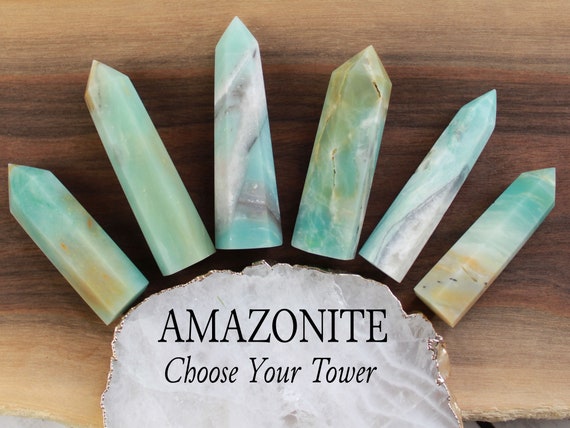 Choose Your Own Amazonite Crystal Tower Obelisk Emotional Etsy
