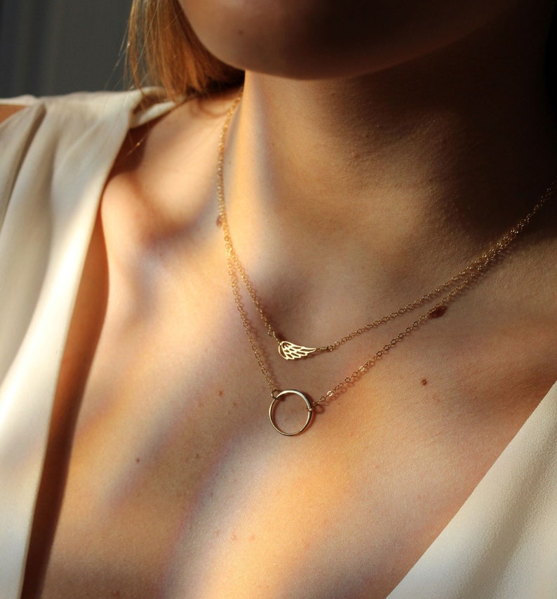 Open circle necklace, karma necklace, minimal necklace, eternity necklace, layering necklace, everyday necklace, silver circle necklace image 4