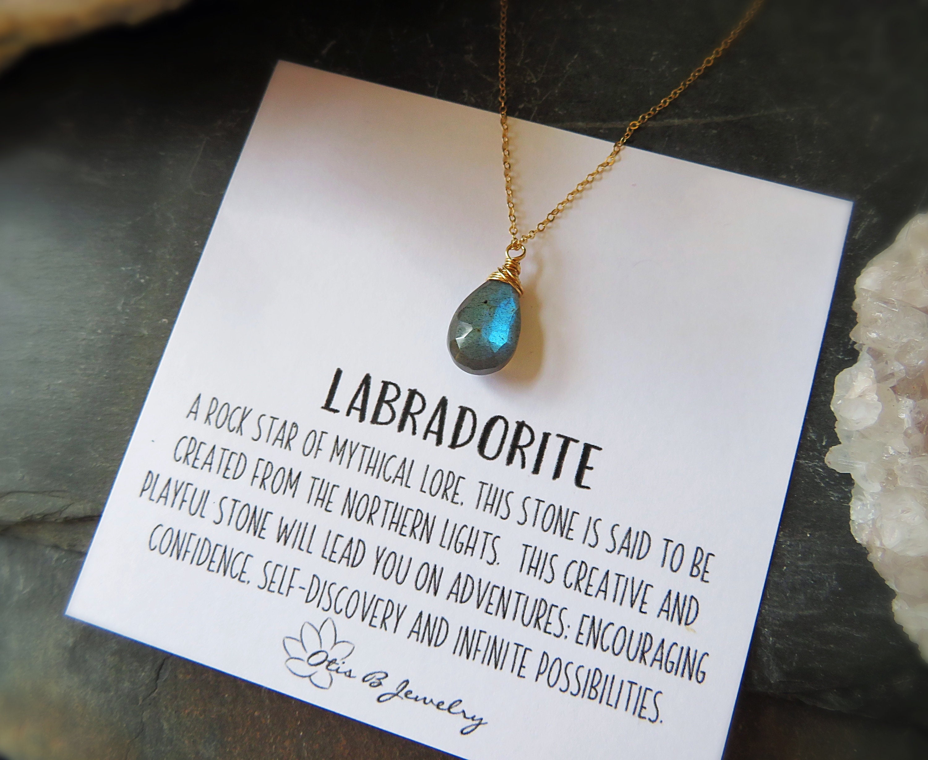 Flashy Labradorite Blue & Green Square in Elegant Silver Wire Wrapped Necklace Chakra Stone Reiki Crystal Pendant