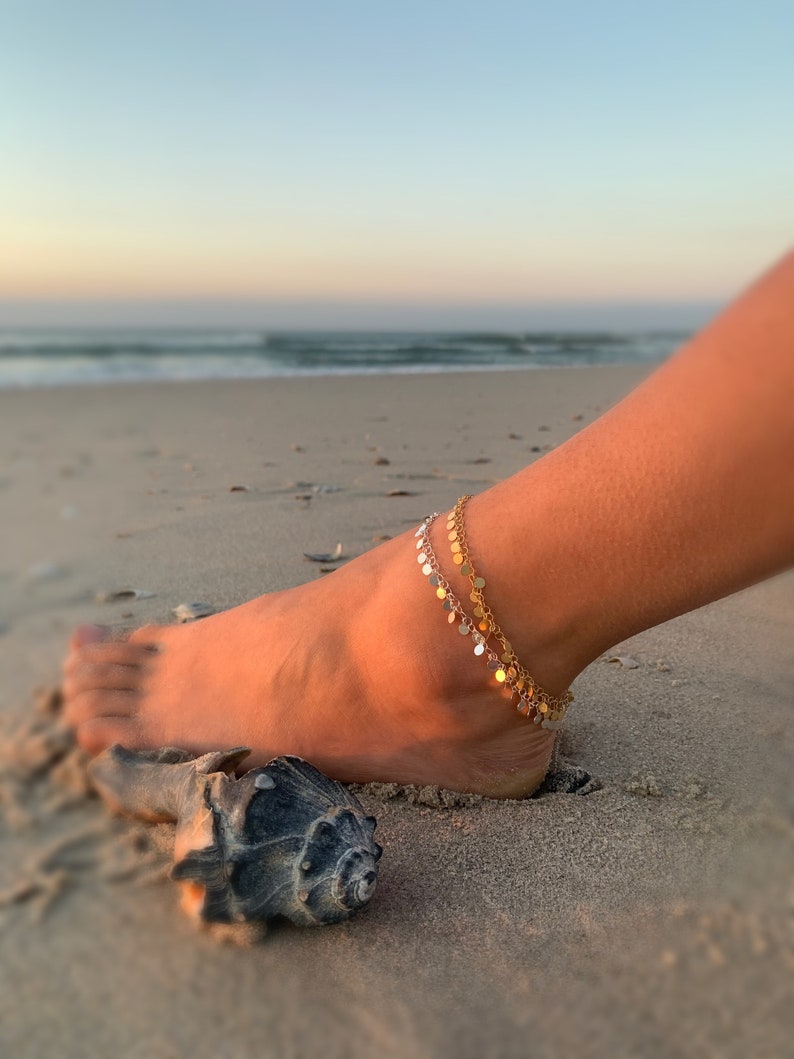 gold anklets etsy