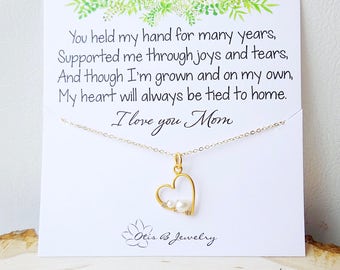 Mother of the Bride gift idea, mother & child necklace, heart necklace, mother's day gift, Peas in a pod, gift for brides mom on wedding day