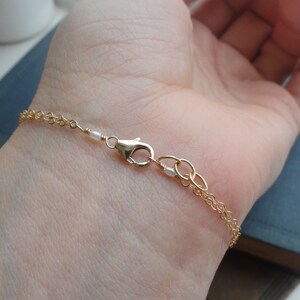Simple lotus bracelet, adjustable gold bracelet, minimal layering stacking bracelet, minimalist boho bracelet, bohemian bracelet, yoga image 2