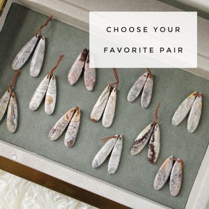 Lace agate earrings, Laguna lace agate dangle earrings, natural stone earrings, choose your stones