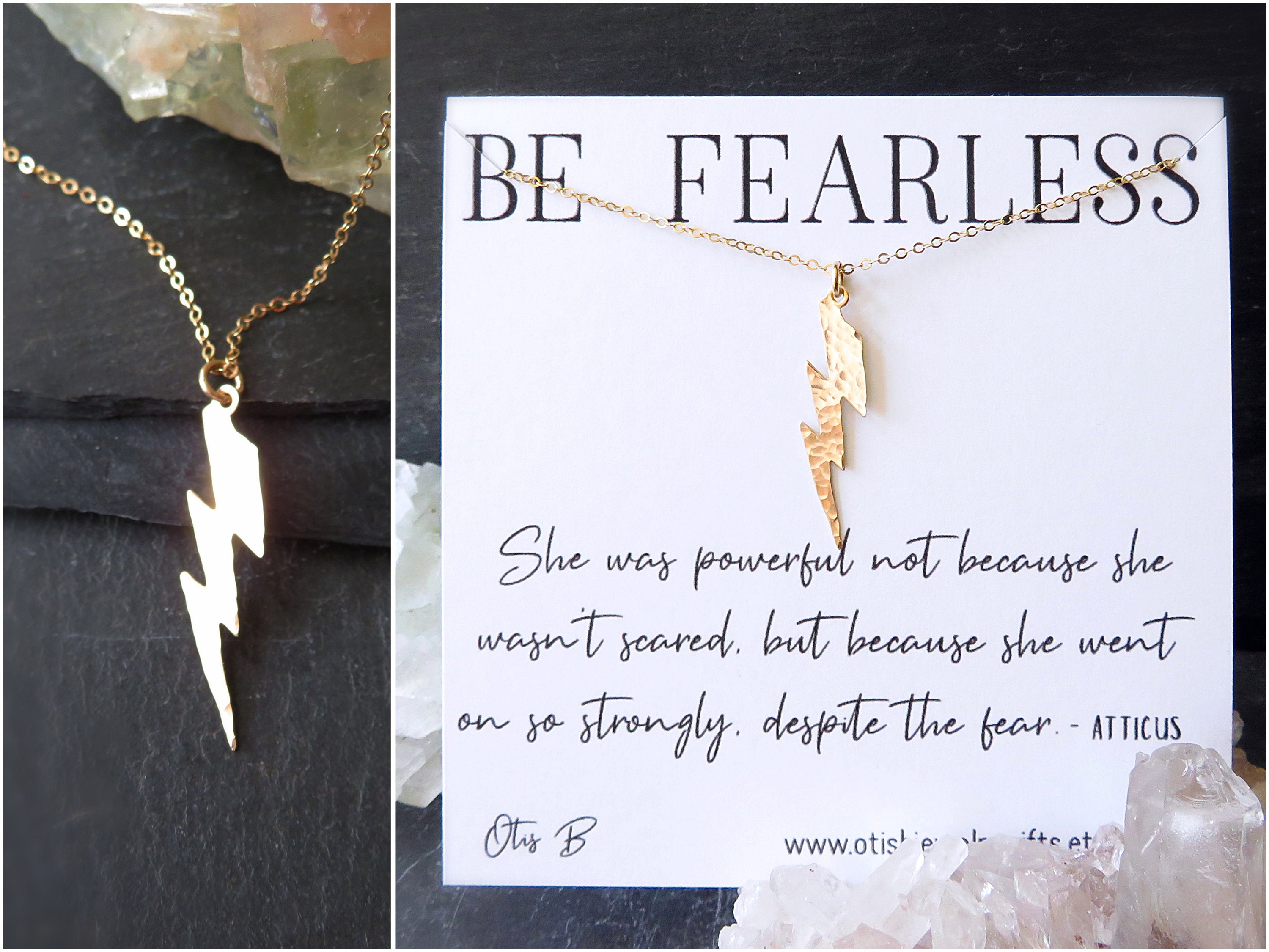 Inspirational gift lightning bolt necklace lightning charm Etsy