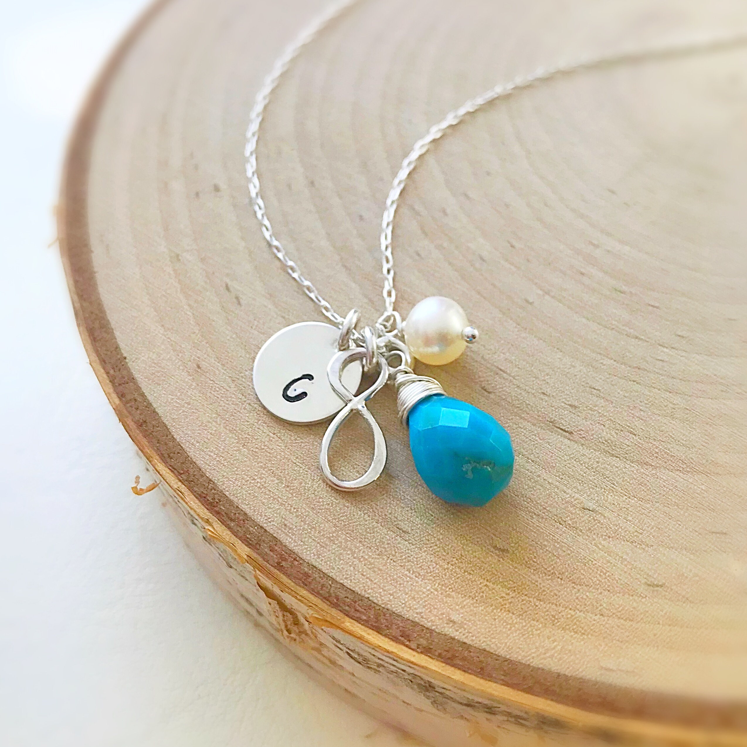 Infinity necklace Personalized birthstone necklace