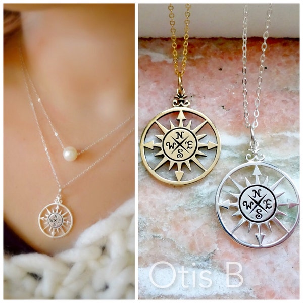 Compass pendant, True North, Graduation gift, compass charm, 2019 High School graduate, College grad, wanderlust, travel, otis b jewelry