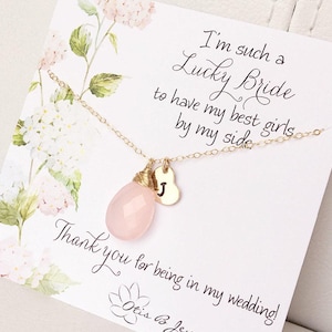 Custom Bridesmaid necklace, bridesmaid gift, personalized gemstone necklace for bridesmaid, bridesmaid gift with initial, meaningful gift