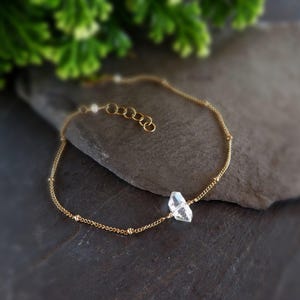Herkimer diamanten armband, fijn kristal, verstelbare ketting afbeelding 5