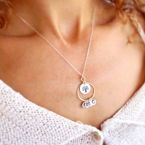 Stammbaum Halskette, Geschenk für Mama, Oma Geschenk, personalisierte Mütter Tag Halskette, benutzerdefinierte erste Halskette, Muttertagsgeschenk für Oma