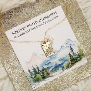 Nature lover necklace, mountain charm, inspirational gift for her, outdoorsy gifts, mom gift, pine tree necklace,birthday gift for hikers,