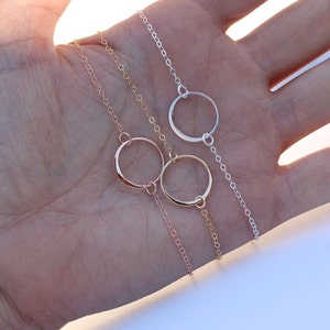 Open circle necklace, karma necklace, minimal necklace, eternity necklace, layering necklace, everyday necklace, silver circle necklace image 3