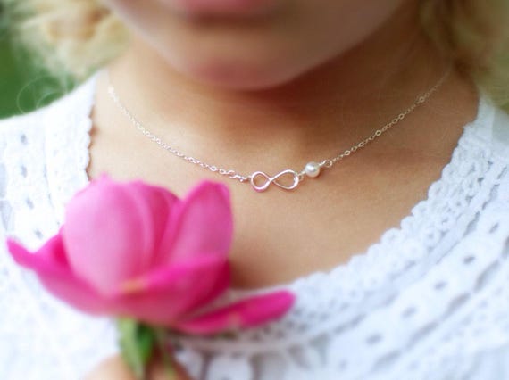 Collana con cuore infinito per damigella d'onore, regalo di nozze in argento sterling 925 - Italia