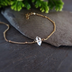 Herkimer diamanten armband, fijn kristal, verstelbare ketting afbeelding 4