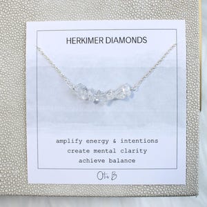 Herkimer diamond necklace, minimalist raw crystal layering necklace gift for her, april birthstone, bridesmaid gift, daily wear, waterproof