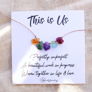 Family birthstone necklace, beaded mothers necklace, raw gemstones, gift for mom, 1 2 3 4 5 stones, custom jewelry gift for mother in law
