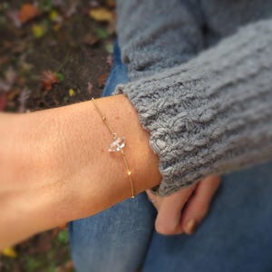 Herkimer diamanten armband, fijn kristal, verstelbare ketting afbeelding 3