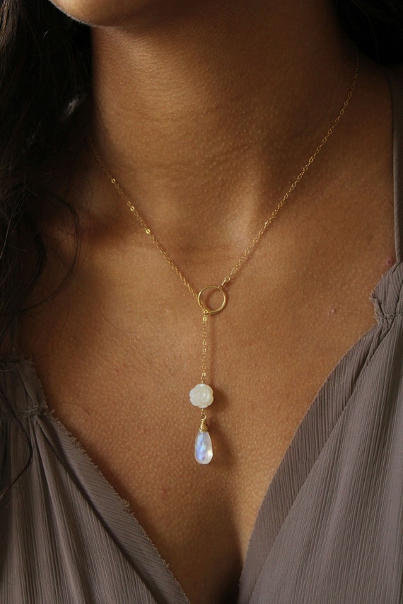 Long moonstone best sale necklace
