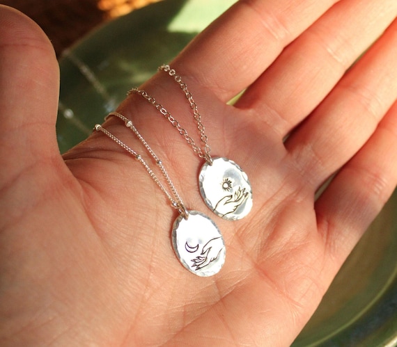 Collana Con Ciondolo Sole E Luna In Argento Sterling 925 - Gioiello Simbolico In Scatola Regalo - 2