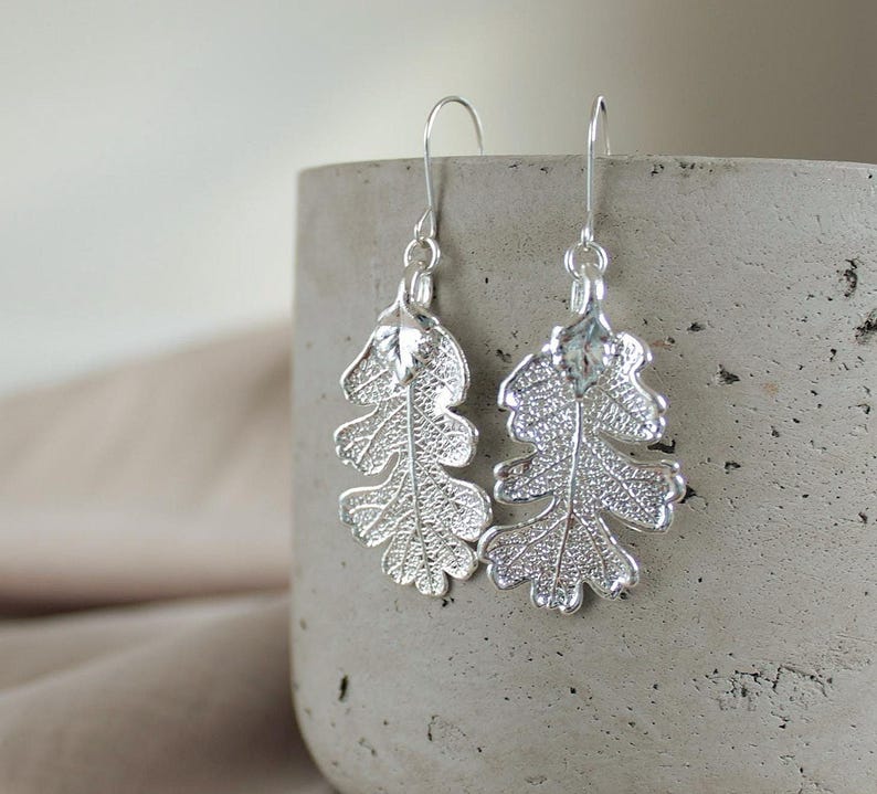 Aspen leaf earrings gold, Nature lover gift, jewelry gift, organic botanical natural leaf earrings, whimsical, boho fairy core jewelry Oak